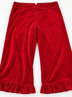 Anthropologie Maeve Colette Red Velvet Ruffle Pants 20w Holiday Party